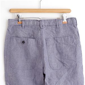 アメリカ海軍 ショート丈 パンツ 30 75cm ブルー 通気性抜群 ラミー 芋麻 米軍 レプリカ ミリタリーウェア ミリタリーパンツ