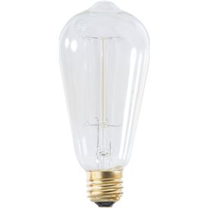 エジソン球 L W6.4×D6.4×H14cm クリア E26/60W 電球 照明 ライト 完成品