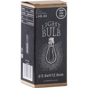エジソン球 L W6.4×D6.4×H14cm クリア E26/60W 電球 照明 ライト 完成品