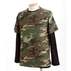 〔2枚セット〕 半袖 ＆ 長袖 Tシャツ M ウッドランド 迷彩 ドライクール ナイス カモフラ ティーシャツ ロンT ミリタリー