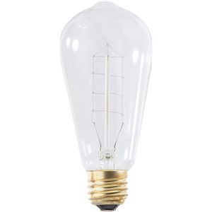 エジソン球 S W5.8×D5.8×H12.6cm クリア E26/60W 電球 照明 ライト 完成品
