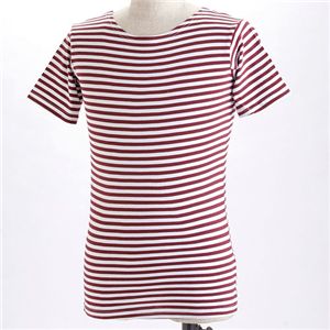 ロシア海軍 ボーダー Tシャツ エンジ M レプリカ 綿100％ 露軍 半袖 ティーシャツ ミリタリーウェア 軍モノ