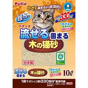 （まとめ）流せる固まる木の猫砂 10L【×2セット】 (猫砂)【代引不可】