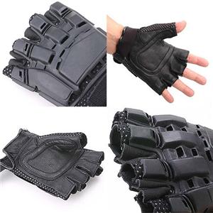 SWAT プロテクトタイプ グローブ 手袋 M フィンガーレス ブラック 牛革 ポリウレタン 特殊部隊 ミリタリーウェア 軍モノ