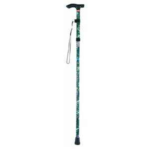 折りたたみ ステッキ/杖 【花柄】 使用時34×110×760～860mm 単品販売 色柄柄指定不可 長さ5段階調節 〔高齢者サポート〕