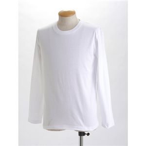 長袖 Tシャツ M ホワイト ユニセックス 綿100％ 吸水性 柔らかい ロンT 長袖Tシャツ ロンティ ロングスリーブ