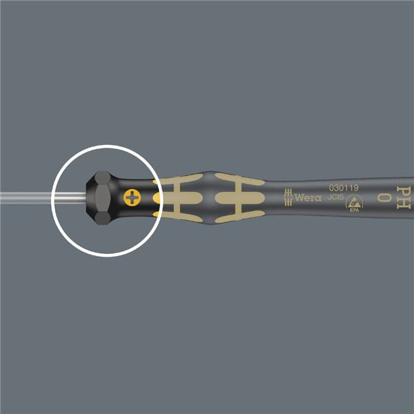WERA ヴェラ ESD 静電気放電対策 Microstix 精密ドライバー 刃先サイズ00 軸長40mm 030081 工具 ツール DIY 作業工具 道具