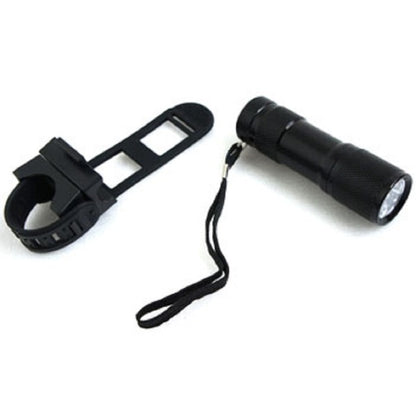 フラッシュライト LEDライト ガンスモーク グレー 9LED 自転車ホルダー付き コンパクト 軽量 連続照射 点滅照射 切り替え可