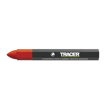 TRACER トレーサー 12本入 建設用ランバークレヨン レッド 木材・金属・ガラス対応 マーキング用 ACM2