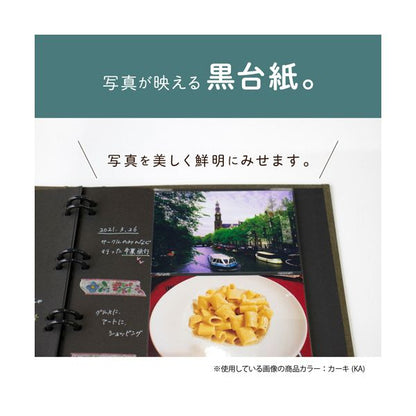 セキセイ ハーパーハウス レミニッセンス ポケットアルバム（バインダータイプ） E・L・パノラマ兼用台紙20枚 カーキ XP-2102-35 1冊