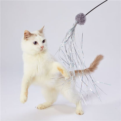 （まとめ）necoco BLACK TACT 猫じゃらし シルバーシャワー【×5セット】 (猫用玩具)【代引不可】