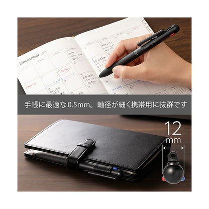 （まとめ）ぺんてる 3色ボールペン Calme(ブリスター仕様) 0.5mm (軸色：ブラック) XBXAC35A 1本【×5セット】