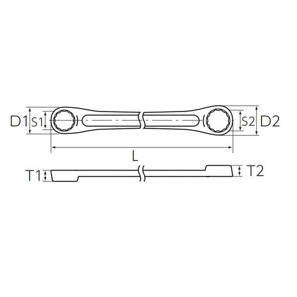 KTC 京都機械工具 超ロング ストレートメガネレンチ 17X19mm M160-17X19 レンチ 工具 ツール DIY 作業工具