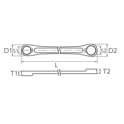 KTC 京都機械工具 超ロング ストレートメガネレンチ 17X19mm M160-17X19 レンチ 工具 ツール DIY 作業工具