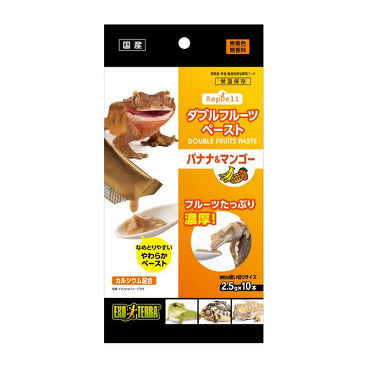 （まとめ） RepDeli ダブルフルーツペースト バナナ＆マンゴー 2.5g×10本 【×5セット】 爬虫・両生類フード【代引不可】