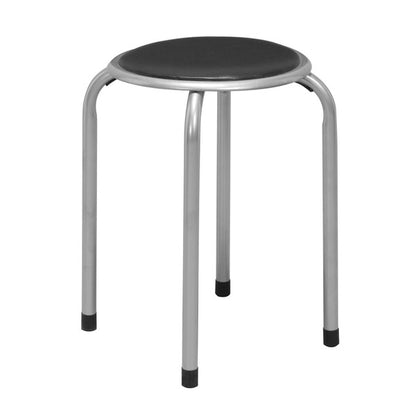 ホームスタッキングスツール(丸椅子) 高さ44cm 合成皮革/スチール/パイプイス/業務用/スリム/コンパクト/軽量/完成品/NK-055