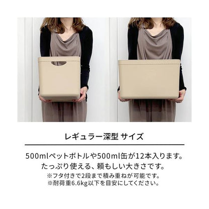 （まとめ） 天馬やわらか収納ケース レギュラー 深型 ホワイト 1個 【×2セット】