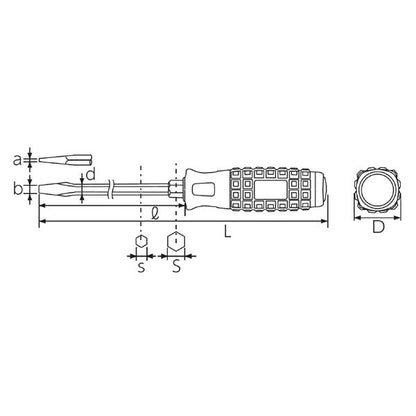KTC 京都機械工具 樹脂柄マイナス貫通ドライバー 6.3mm 軸長300mm ロング D1M2-630 ドライバー 工具 ツール DIY 作業工具