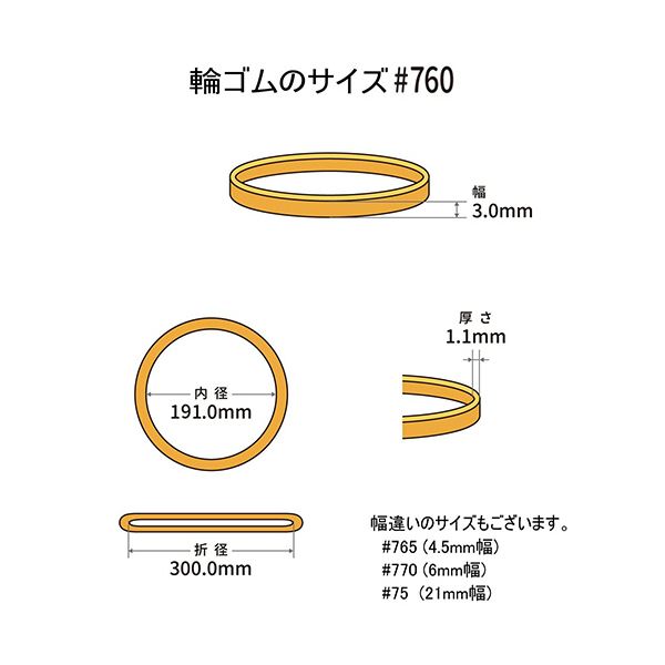 （まとめ） 共和 オーバンド#760 内径191mm 50g入 透明袋 GTA-N-041 1袋 【×2セット】