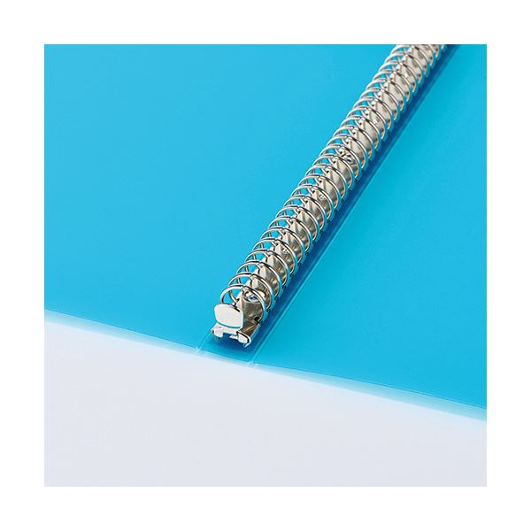 （まとめ） TANOSEE30穴バインダー（透明PP表紙） A4タテ 70枚収容 背幅24mm ブルー 1冊 【×2セット】