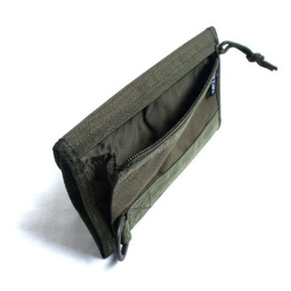 ウォーレット 財布 約20cm×11cm ブラック モール対応 防水布仕様 カード入×12 札入れ×1 ジッパー付小銭入×1 ウォレット