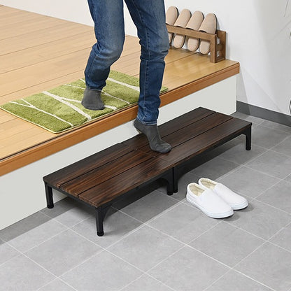 玄関台 踏み台 幅約45cm スチール アジャスター付き インテリア家具 玄関収納 収納家具 組立品