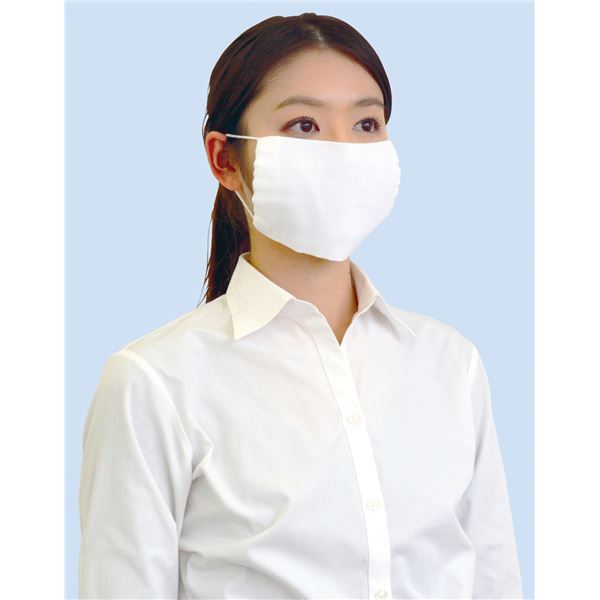 （まとめ）基礎縫いマスクセット ブルー【×10セット】