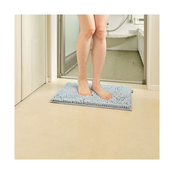 山崎産業 SUSU抗菌ストロングW バスマットEC S 約35×50cm ブルー 1枚