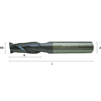 PROCHI PRC-T02M2 2枚刃 超硬 スクエアエンドミル 2MM 工具 ツール DIY 作業工具 道具