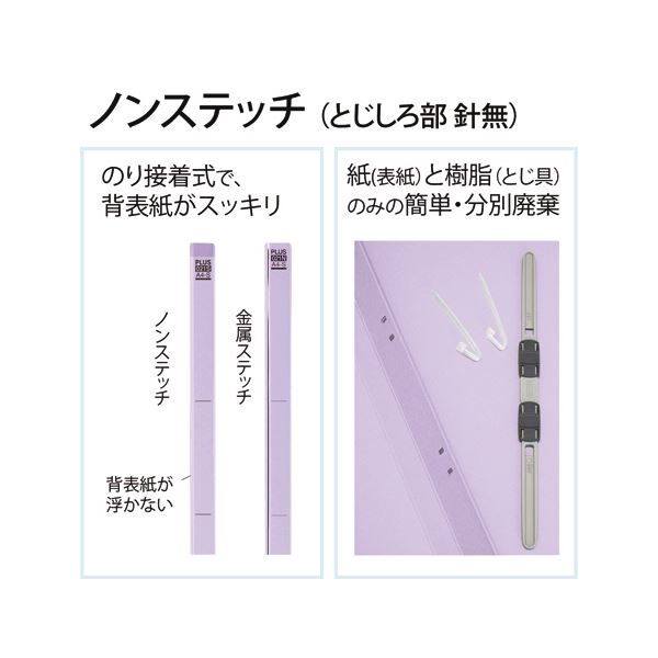 （まとめ） プラス背補強フラットファイル A4タテ 150枚収容 背幅18mm バイオレット No.021S 1パック（10冊） 【×2セット】