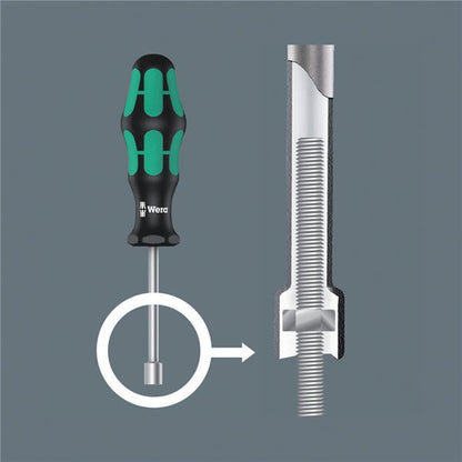 WERA ヴェラ ナットドライバー 中空シャフト付 対辺1/2インチ 軸長90mm 029507 工具 ツール DIY 作業工具 道具