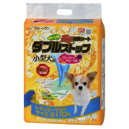 香る消臭シート ダブルストップ小型犬用 フレッシュフローラルの香り レギュラー 116枚 ペット用品・犬用【代引不可】