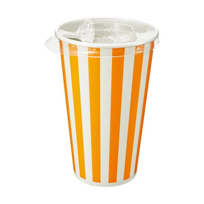 （まとめ） トーカン両面ラミネートカップ ストライプ 545ml（18オンス） 1パック（25個） 【×3セット】