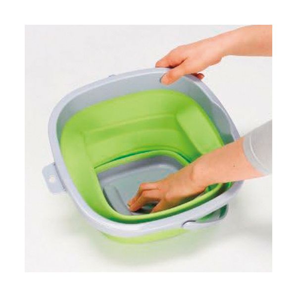 コジット 薄く畳めるバケツ 10L グリーン 1個