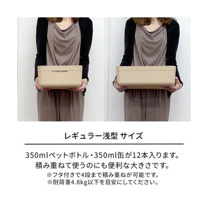 （まとめ） 天馬やわらか収納ケース レギュラー 浅型 ホワイト 1個 【×2セット】
