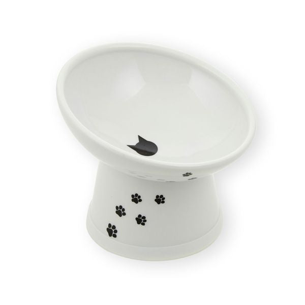 ハッピーダイニング 猫用 脚付にゃにゃめフードボウル レギュラー 猫柄 犬猫用品【代引不可】