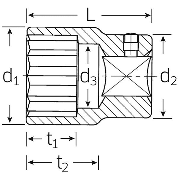 STAHLWILLE スタビレー 3/8SQ 十二角ソケット 7mm 全長24mm 面接触 45-7 工具 ツール DIY 作業工具