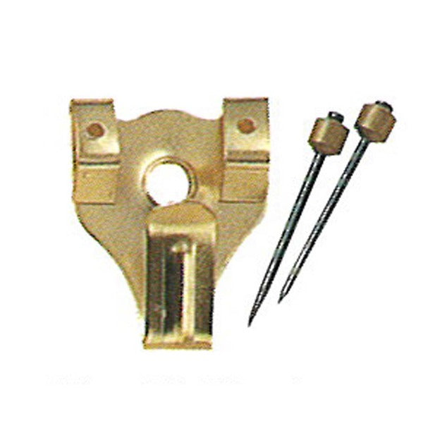 〔 2個セット 〕 壁掛け用金具 額吊り金具 〔 合板・木壁・石こうボード用 3.5kgまで 〕 ゴールド 2本針フック3006-1
