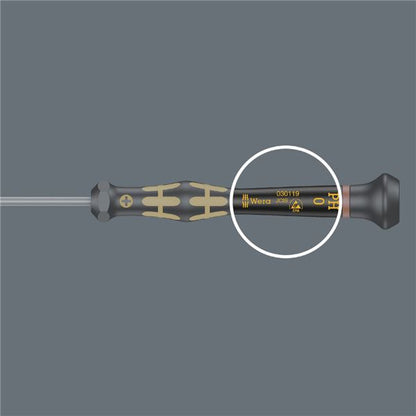 WERA ヴェラ ESD 静電気放電対策 Microstix 精密ドライバー 刃先サイズ0 軸長40mm 030083 工具 ツール DIY 作業工具 道具