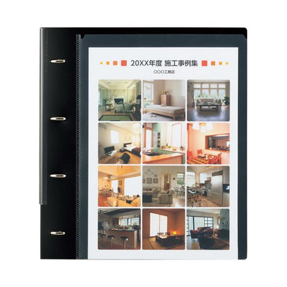 （まとめ） リヒトラブmyfa コレクションファイル A4タテ 4穴 300枚収容 30mmとじ 背幅41mm ジェットブラック F-3300-241冊 【×2セット】