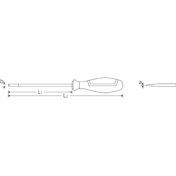 STAHLWILLE スタビレー マイナスドライバー 刃先厚0.4mm 刃先幅2.5mm 軸長60mm 4628-1N 工具 ツール DIY 作業工具