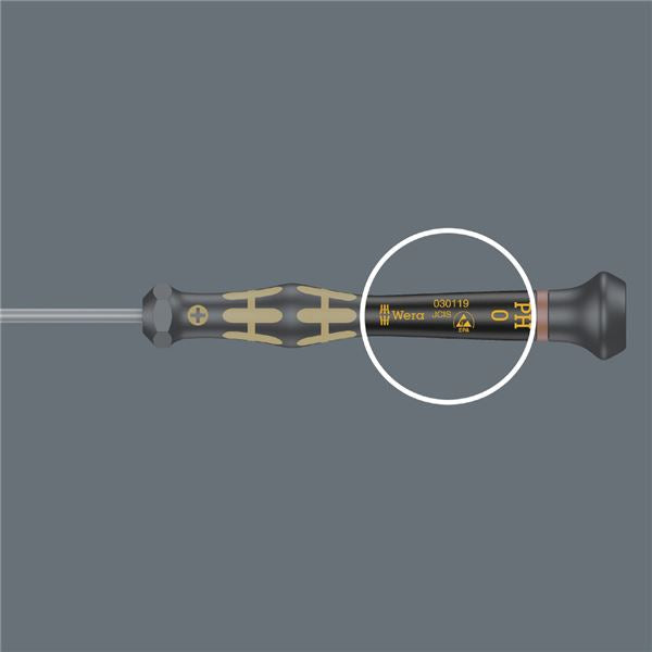 WERA ヴェラ ESD 静電気放電対策 Microstix 精密ドライバー 刃先サイズ1 軸長40mm 030084 工具 ツール DIY 作業工具 道具