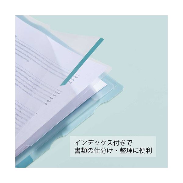 キングジム カラーセレクションスーパーハードホルダー 3山インデックス(マチ付) A4タテ 黒 CN765クロ 1セット(5枚)