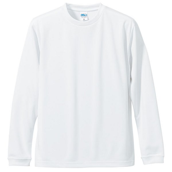 ロングスリーブ Tシャツ M ホワイト UVカット 吸汗 速乾 シルキータッチ 袖リブ仕様 長袖 tシャツ ティーシャツ ロンT