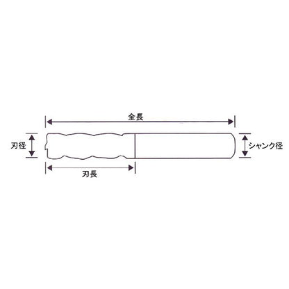 PROCHI PRV-T04M4R0.5 超硬 ラジアスエンドミル 4mm R0.5 V 工具 ツール DIY 作業工具 道具