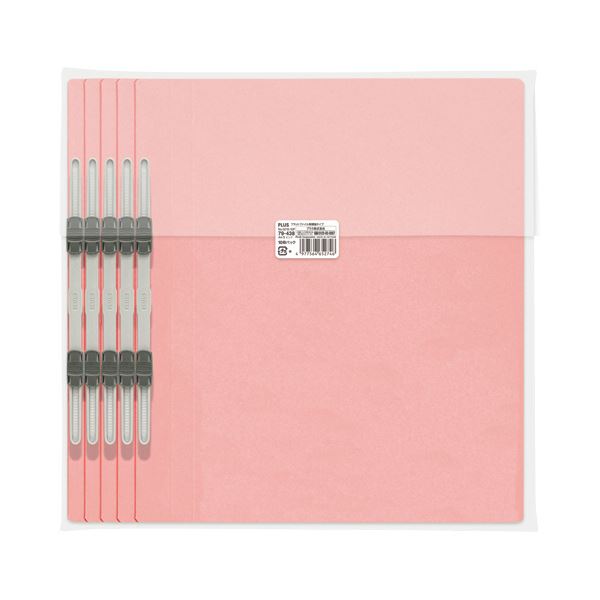 （まとめ） プラス背補強フラットファイル A4タテ 150枚収容 背幅18mm ピンク No.021S 1パック（10冊） 【×2セット】