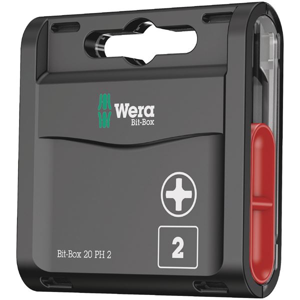 WERA ヴェラ 20本組 差込6.35mm ドライバービットセット ビットサイズPH2 全長25mm 057750 工具 ツール DIY 作業工具 道具