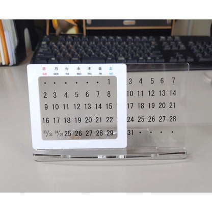 アクリル 万年カレンダー 卓上カレンダー ホワイト