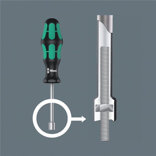 WERA ヴェラ ナットドライバー 中空シャフト付 対辺13mm 軸長90mm 029466 工具 ツール DIY 作業工具 道具