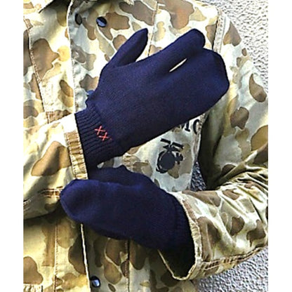 イタリア軍 放出 A.M.I ウール ミトン サイズ 2 M ネイビー未使用 デッドストック ミリタリーグッズ 軍モノ タクティカルグッズ